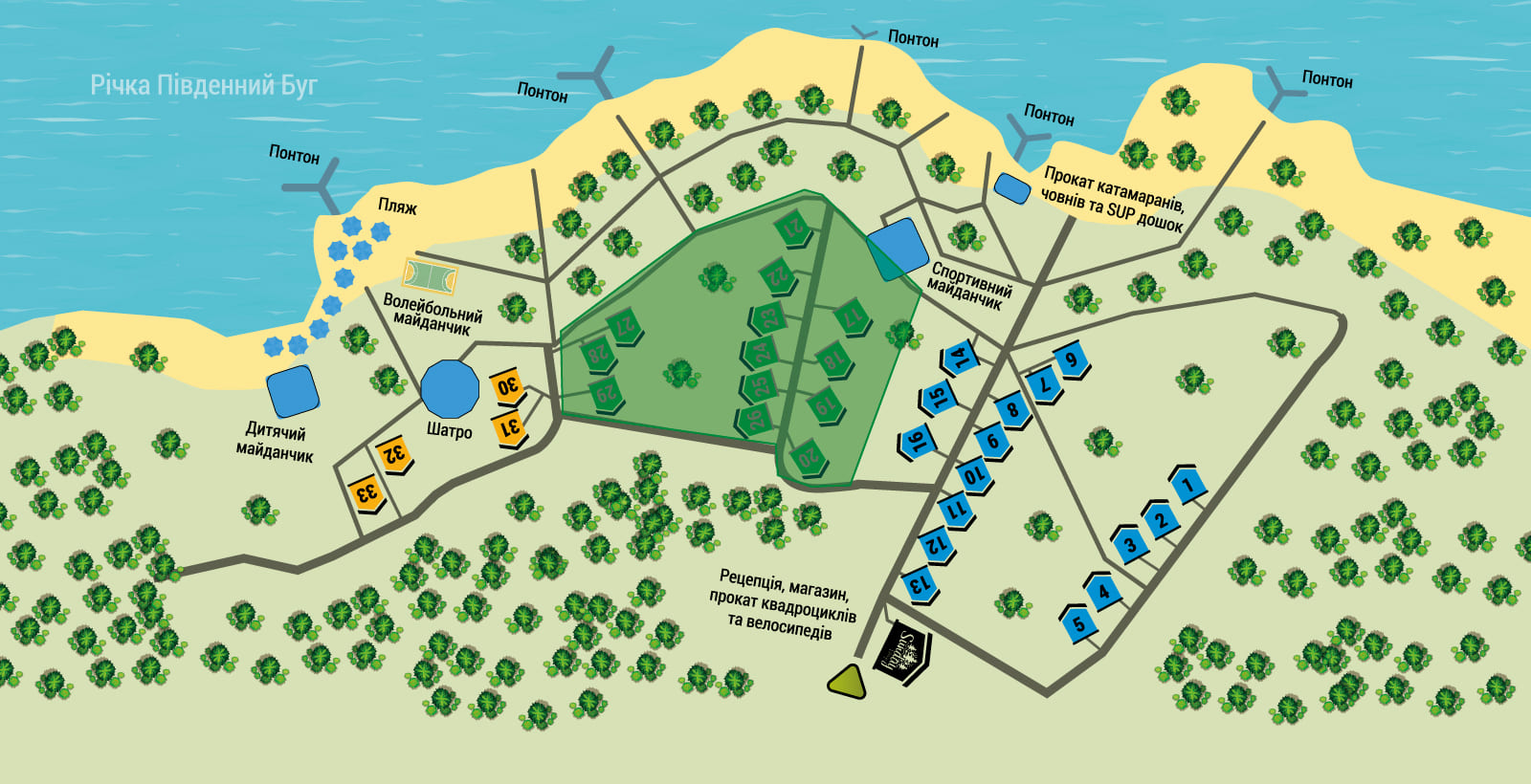Карта зеленої зони Sunday Village